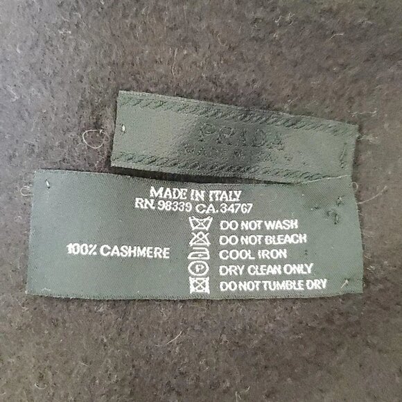 Auth PRADA - Dark Brown Cashmere Scarf - Picture 2 of 4